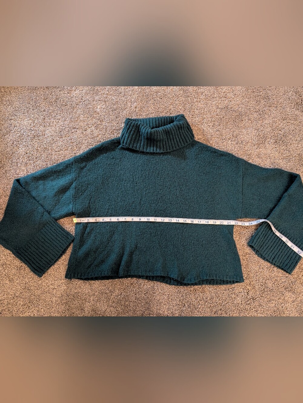 Women's Z Supply Women's Dark Green Cropped Turtleneck Sweater EUC Size Large